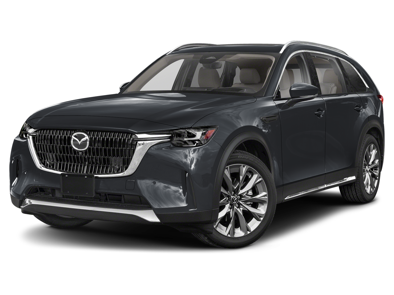 2026 Mazda Mazda CX-90 3.3 Turbo Premium Plus AWD in Jet Black Mica — front three-quarter view