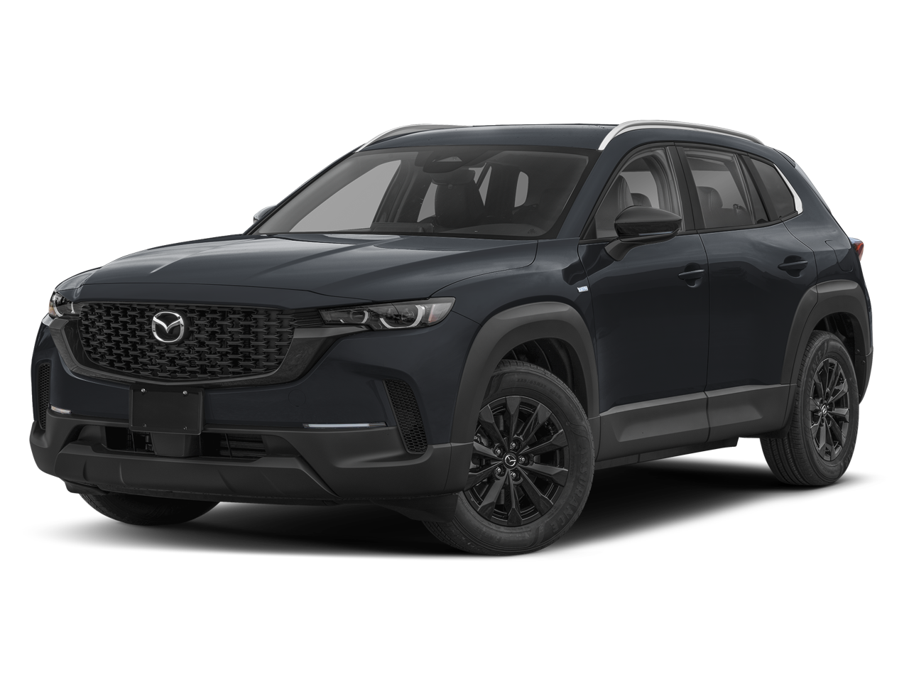 2026 Mazda Mazda CX-50 Hybrid Preferred AWD in Jet Black Mica — front three-quarter view