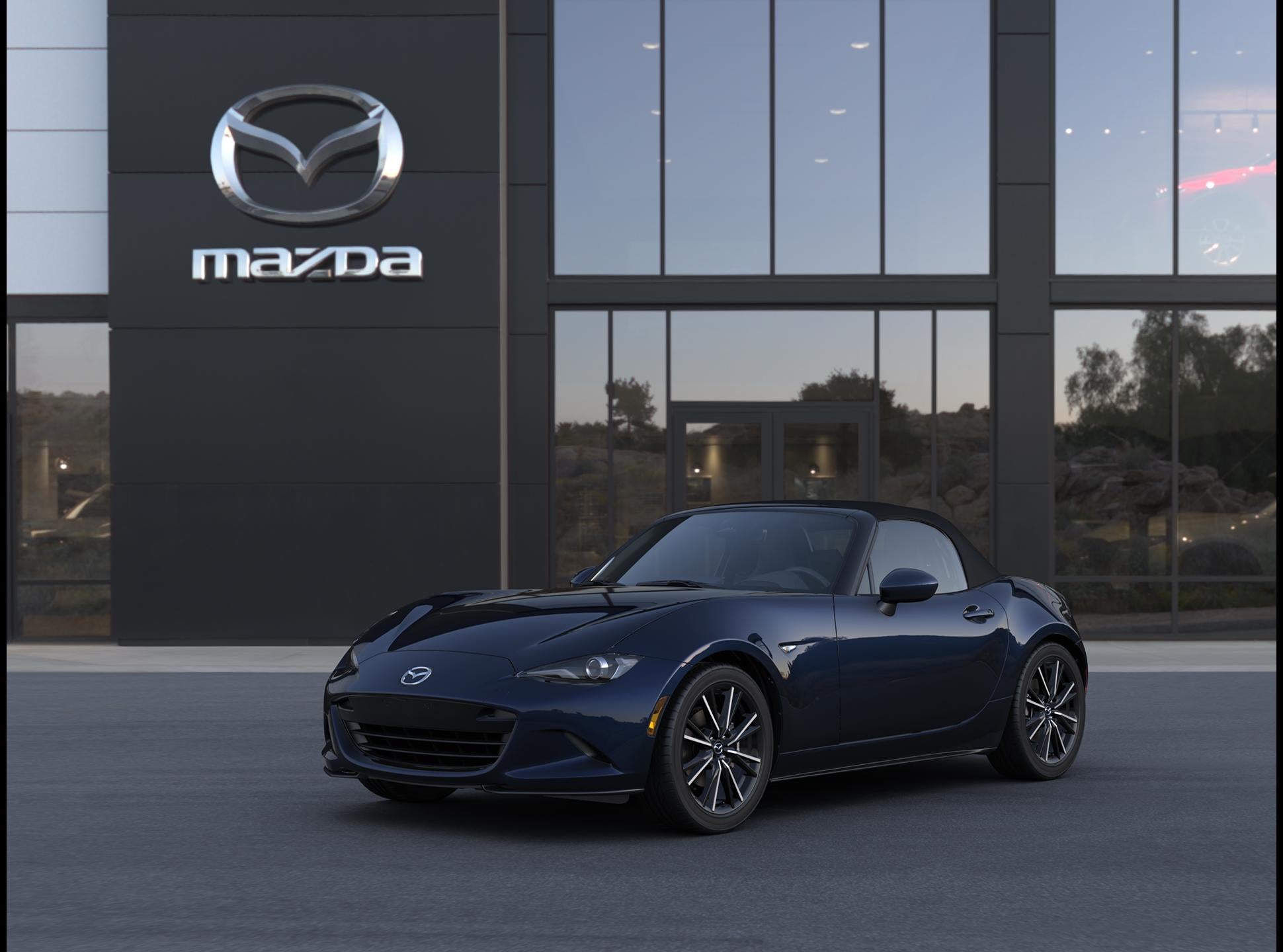 2026 Mazda Mazda MX-5 Miata Grand Touring in Deep Crystal Blue Mica — front three-quarter view